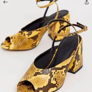 Yellow snake shoes